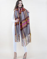 Vibrant Colorful Plaid Scarf