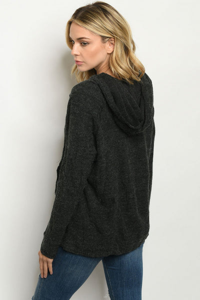 Hooded Black Sweater