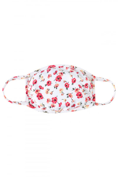 Ivory and Floral Print Reusable Face Mask