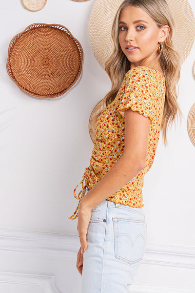 Yellow Floral Top