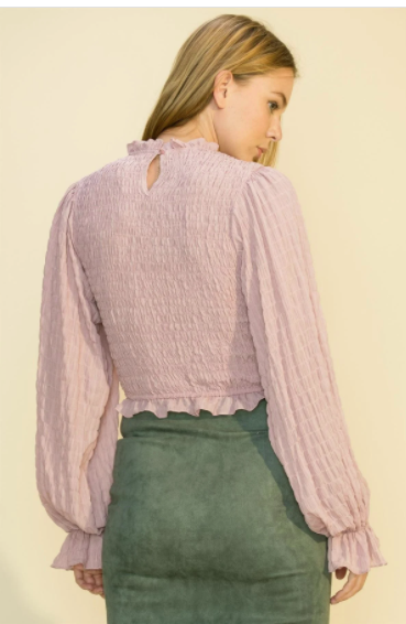 Sexy Mauve Smocked Top
