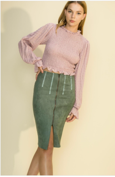 Sexy Mauve Smocked Top
