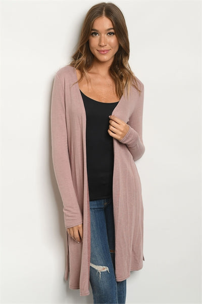 Mauve cardigan sweater