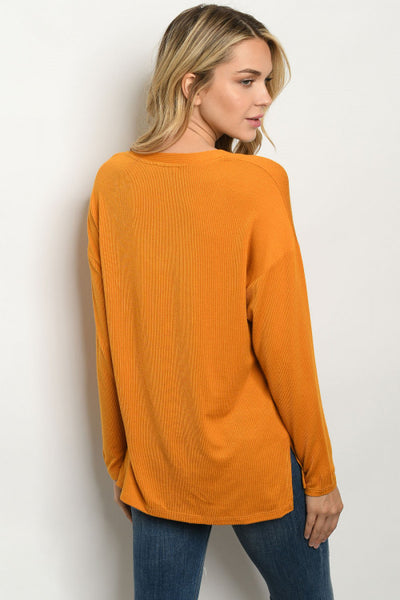 Mustard Long Sleeve Top back view