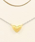 Two Tone Heart Necklace