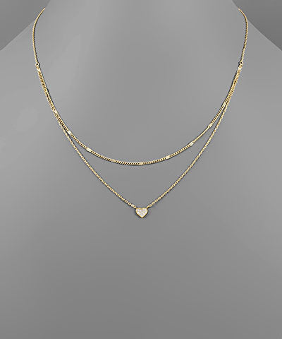 Two Layer Heart Necklace