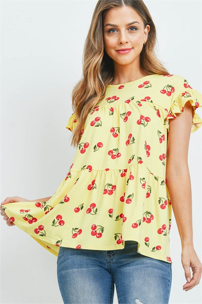 Cherry Ruffle Top