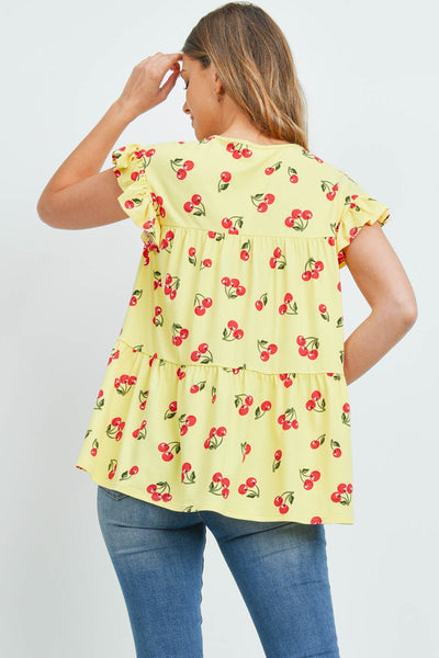 Cherry Ruffle Top