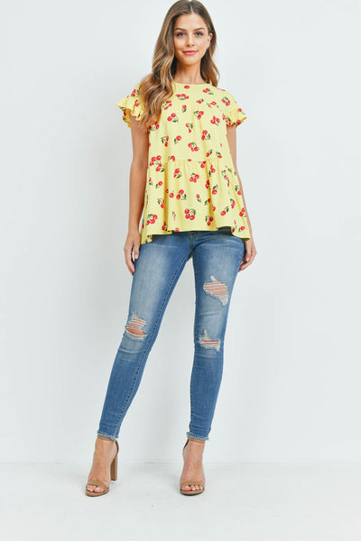 Cherry Ruffle Top