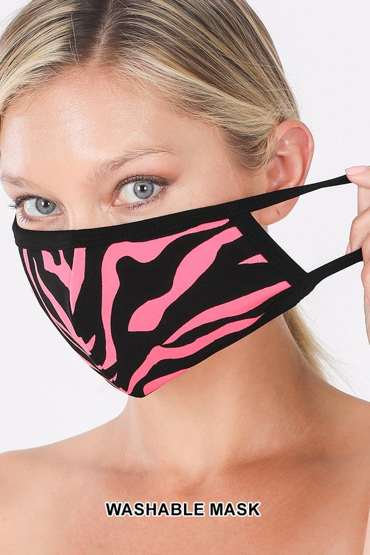 pink zebra mask