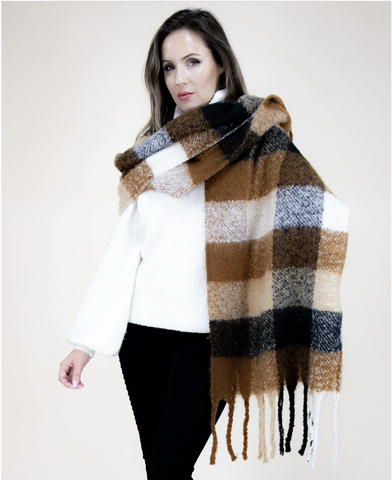 Vibrant Rich Plaid Scarf