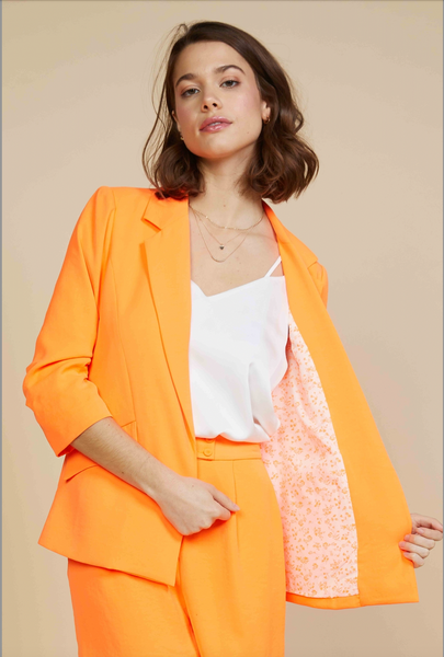 Eco-Friendly Recycled Poly Shirred Sleeve Blazer
