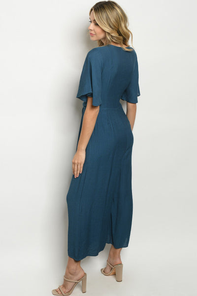 Button Blue Jumpsuit
