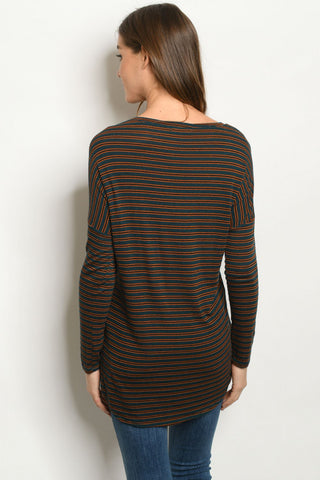 Terrific in Teal Stripes Top