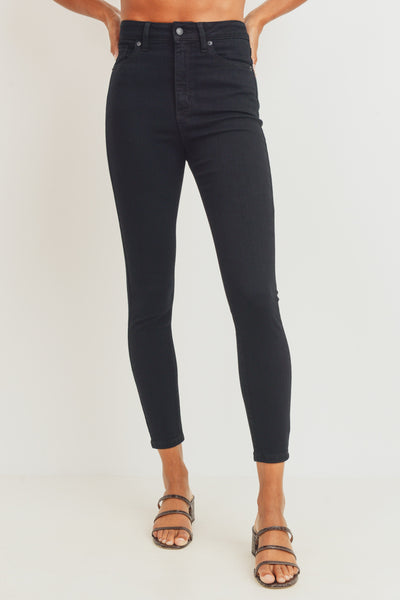 high rise skinny black jean