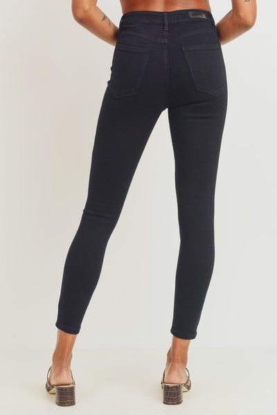 high rise skinny black jean