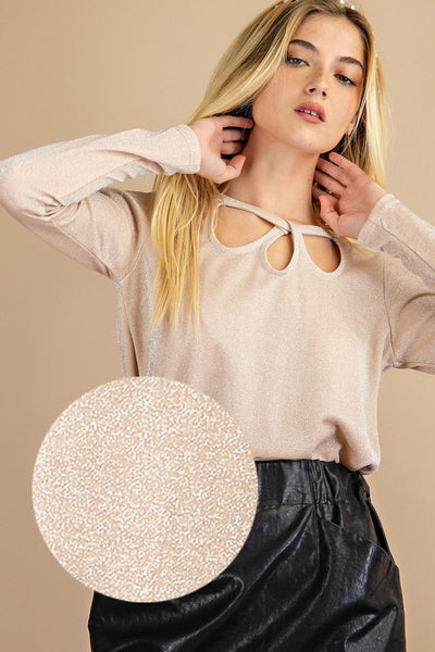 Mad About Metallic Cut Out Top
