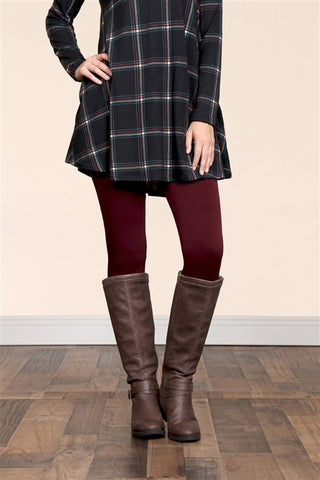 Burgundy Fleece Lined Leggings