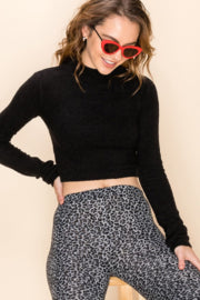 Mockneck Black crop sweater
