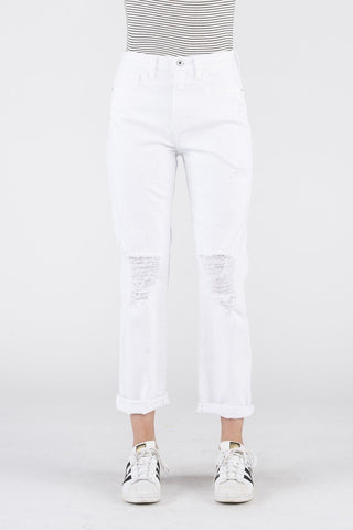 Sneak Peek 90's Skinny High Rise Distressed White Jeans