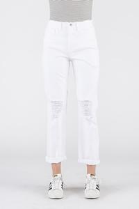 Sneak Peek 90's Skinny High Rise Distressed White Jeans
