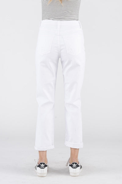 Sneak Peek 90's Skinny High Rise Distressed White Jeans
