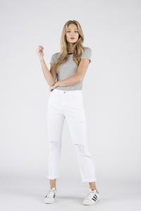 Sneak Peek 90's Skinny High Rise Distressed White Jeans