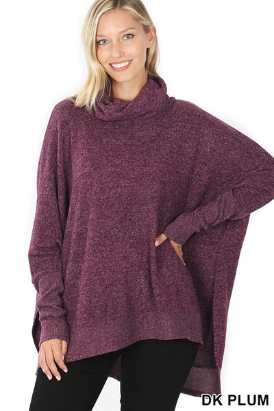 plum cowl sweater