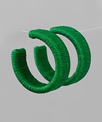 Green Woven Hoops