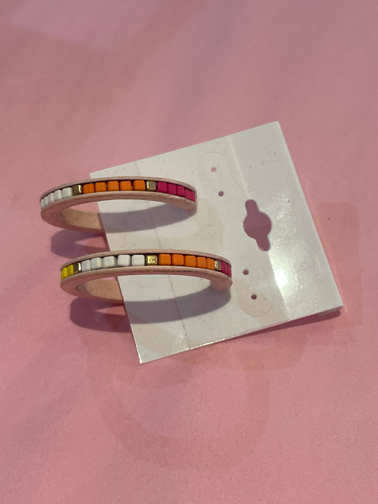 Multicolor Clay Hoop Earrings