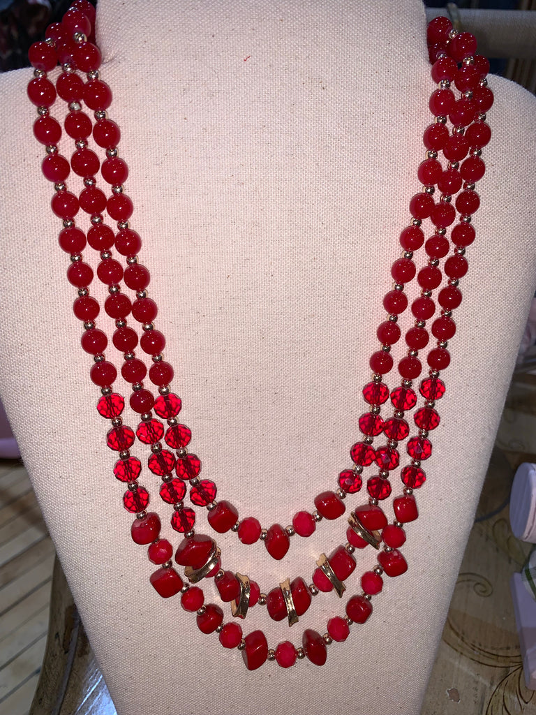 Red Beaded Necklace