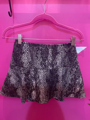 Snake Skin Print Elastic Waistband Skort