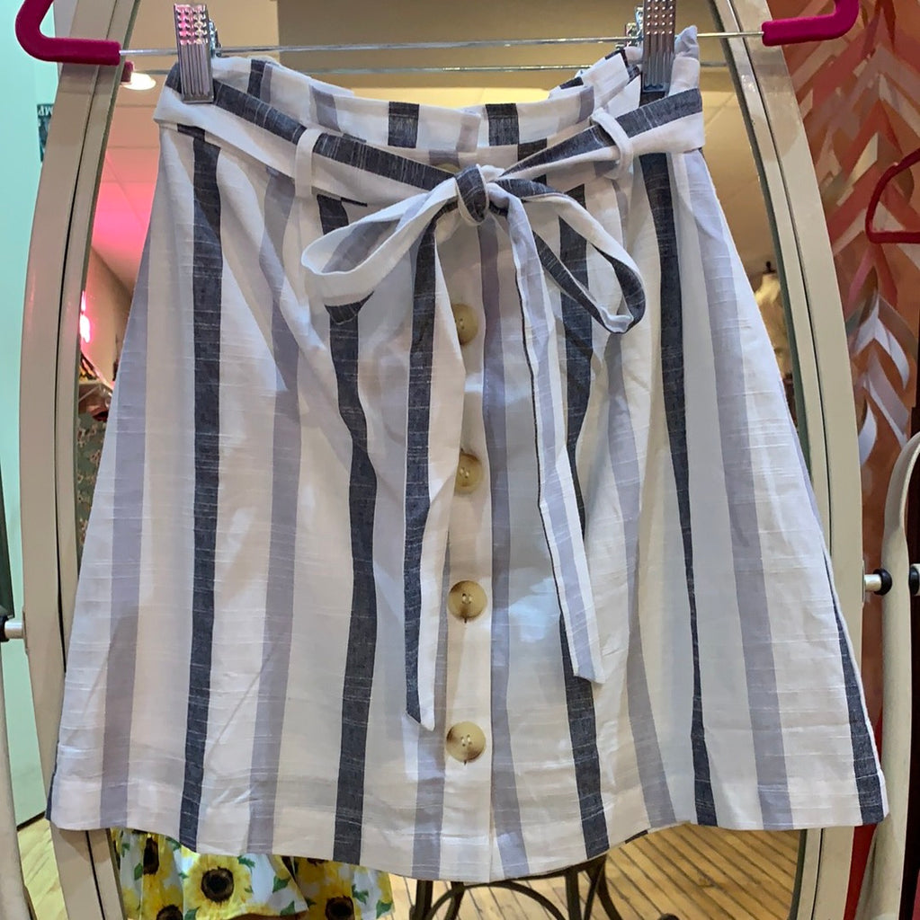 Striped Chambray Skirt
