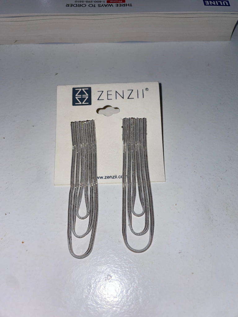 White Fringe Earrings