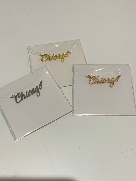 Chicago Script Necklace