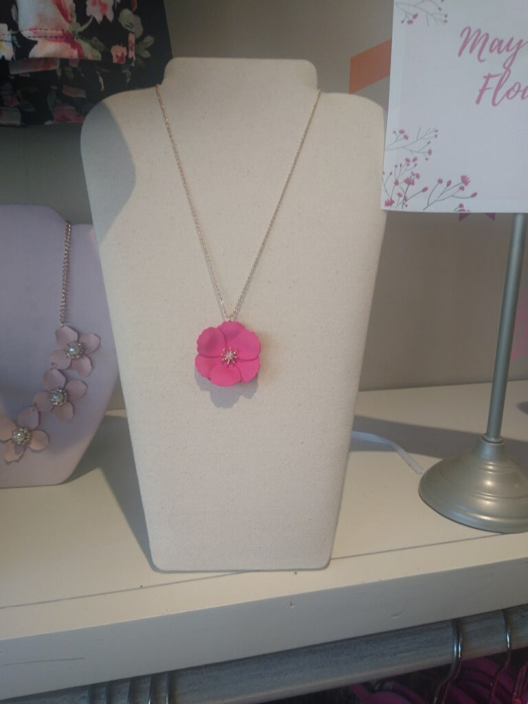 Pink Flower Necklace