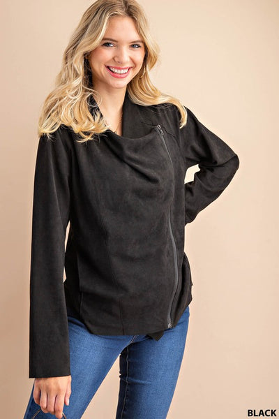 faux suede black