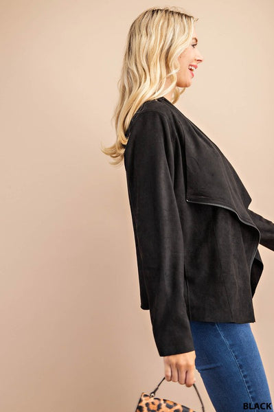 faux suede black
