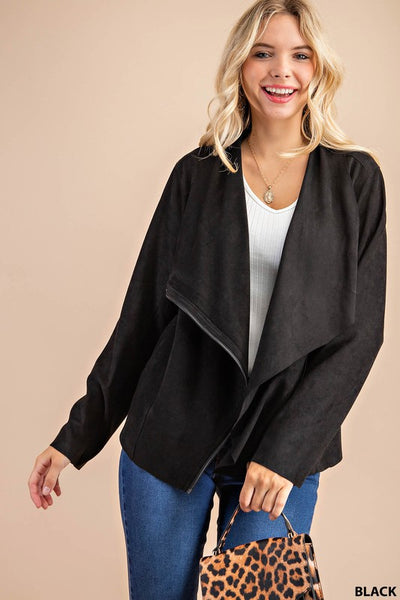 faux suede black