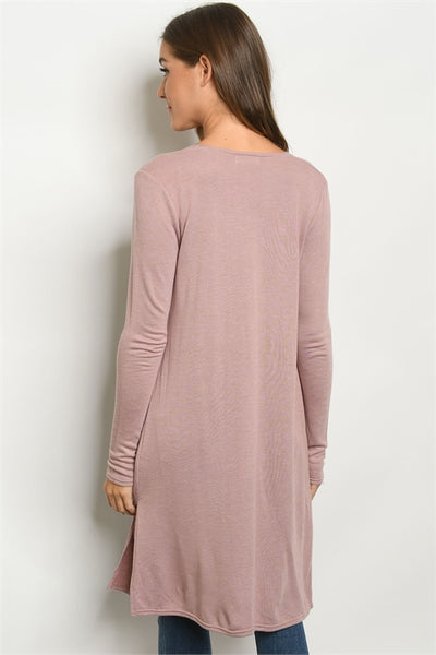 Mauve cardigan sweater