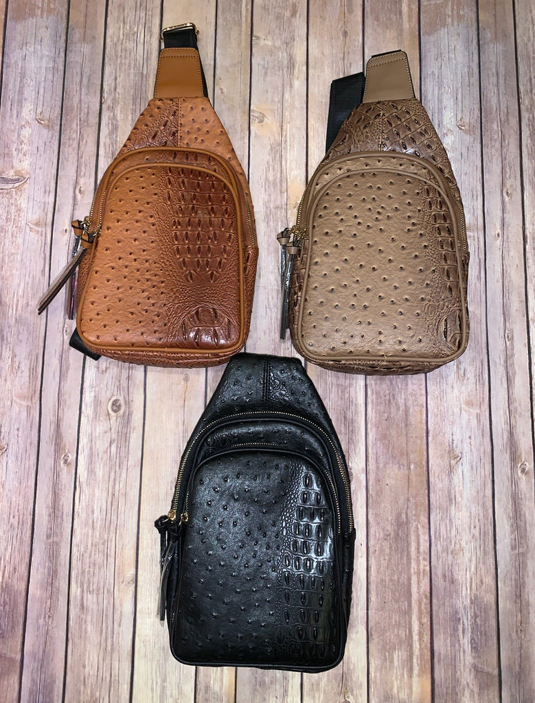 Textured Messenger Bag