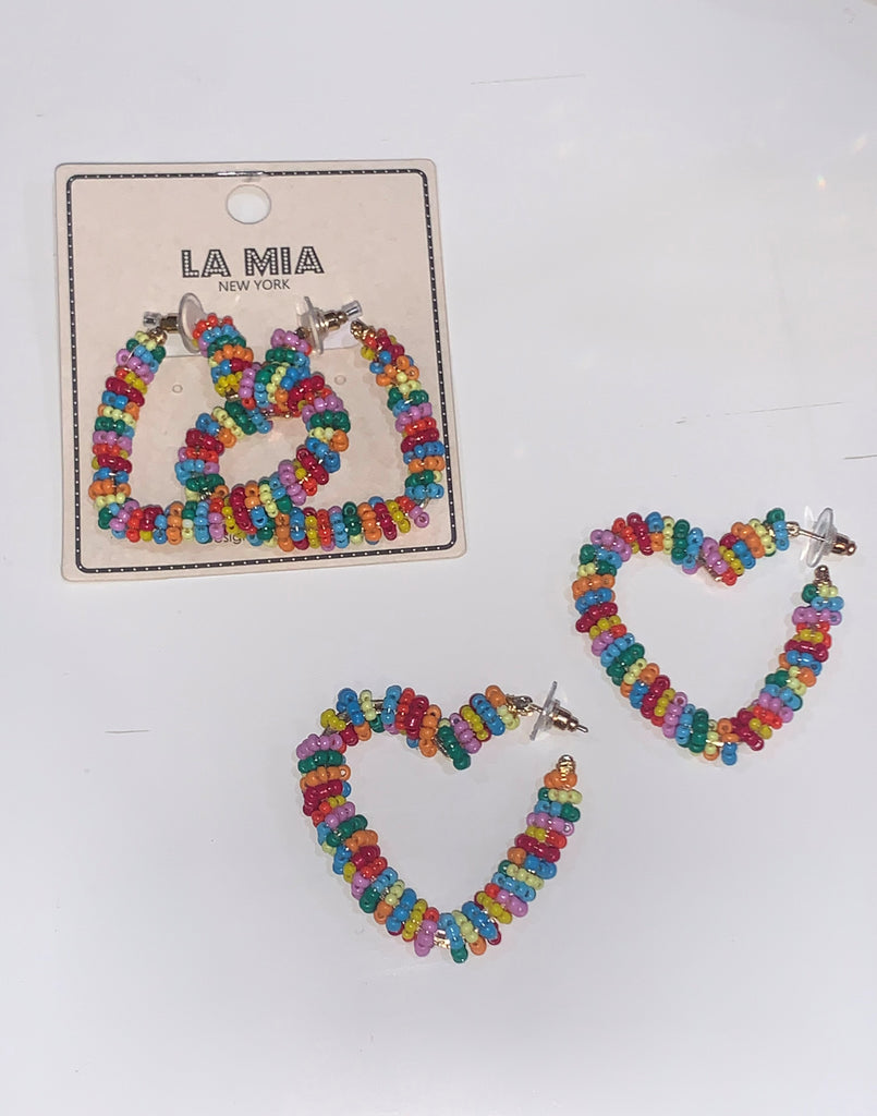 Multi Color Heart Earrings