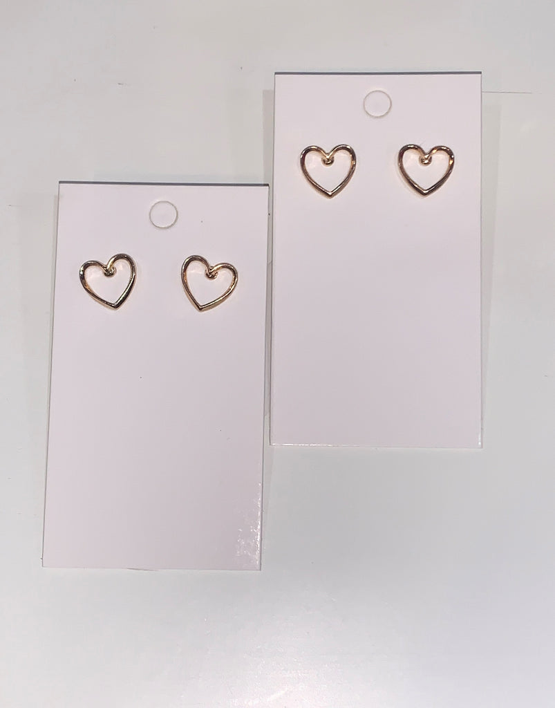 Open Heart Stud Earrings