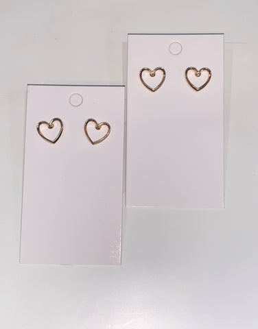 Open Heart Stud Earrings